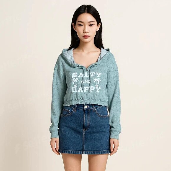 SALTY & HAPPY Beach Hoodie NWT XL - Picture 1 of 10